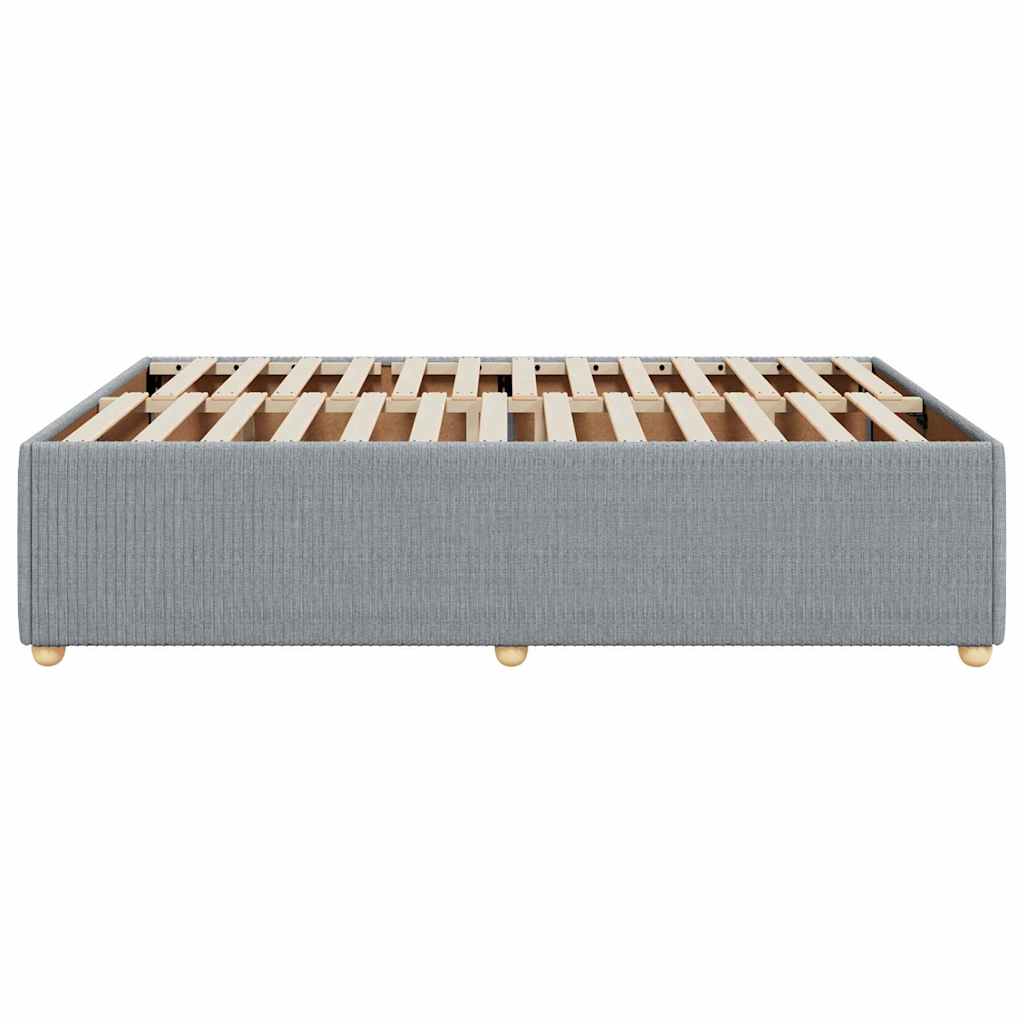 Cadre de lit sans matelas gris clair 140x200 cm tissu - XIOS