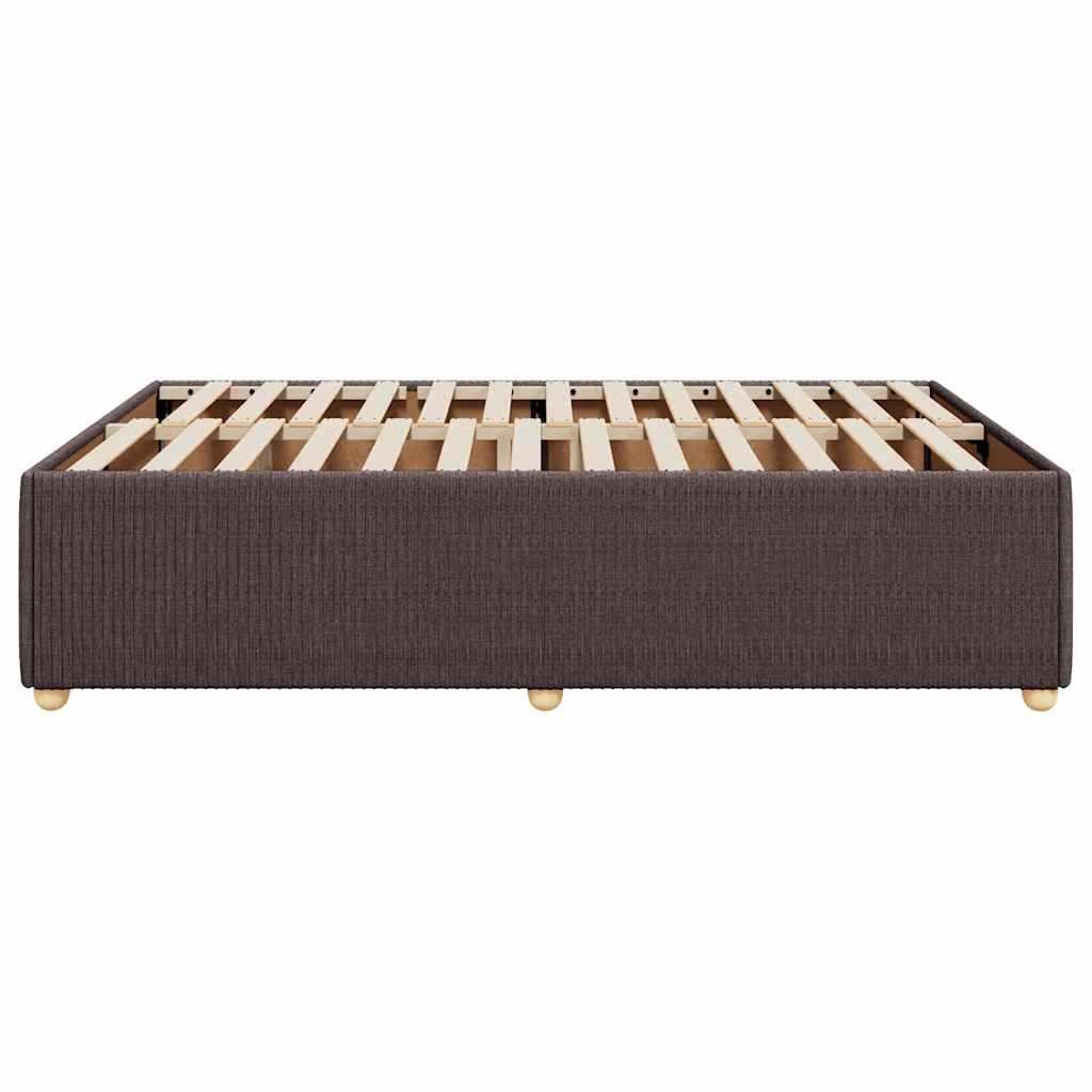 Cadre de lit sans matelas marron foncé 140x200 cm tissu - XIOS