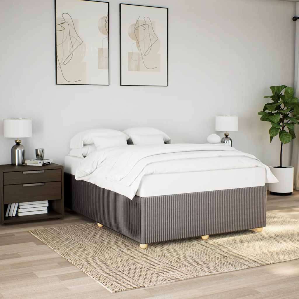 Cadre de lit sans matelas taupe 140x200 cm tissu - XIOS