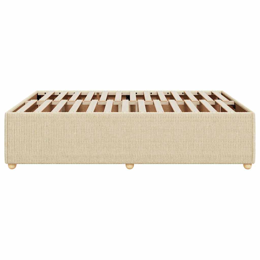 Cadre de lit sans matelas crème 140x200 cm tissu - XIOS