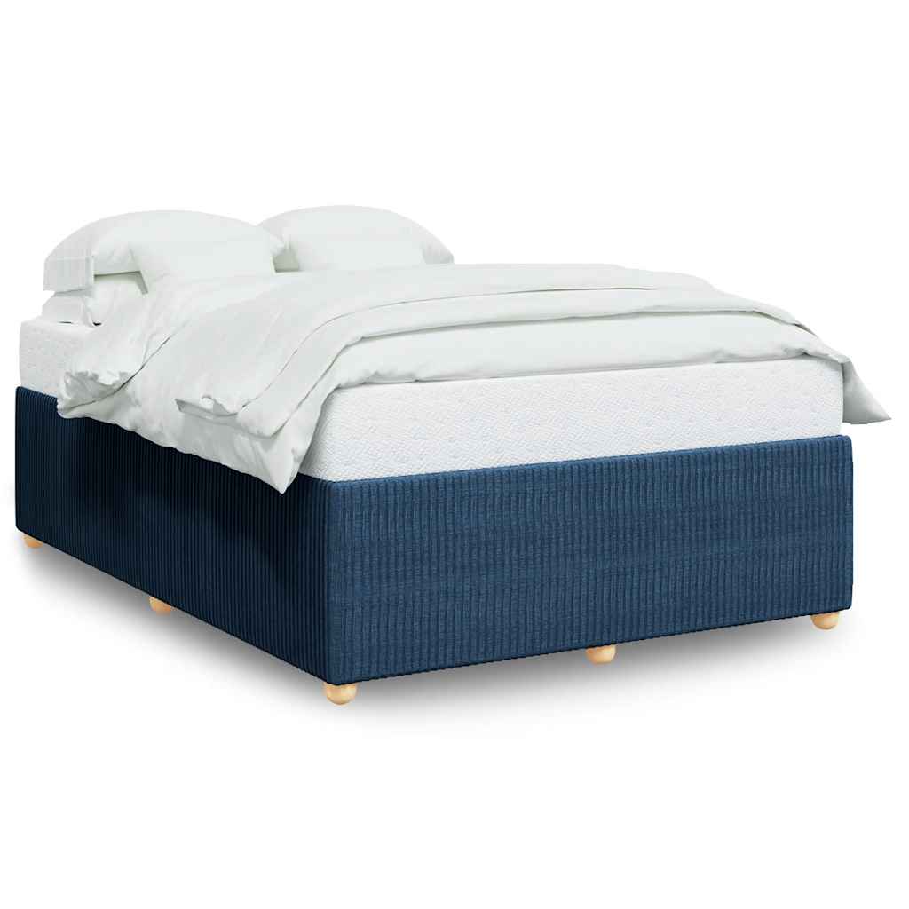 Cadre de lit sans matelas bleu 140x200 cm tissu - XIOS