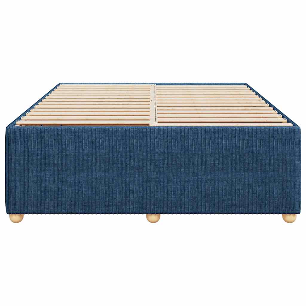 Cadre de lit sans matelas bleu 140x200 cm tissu - XIOS