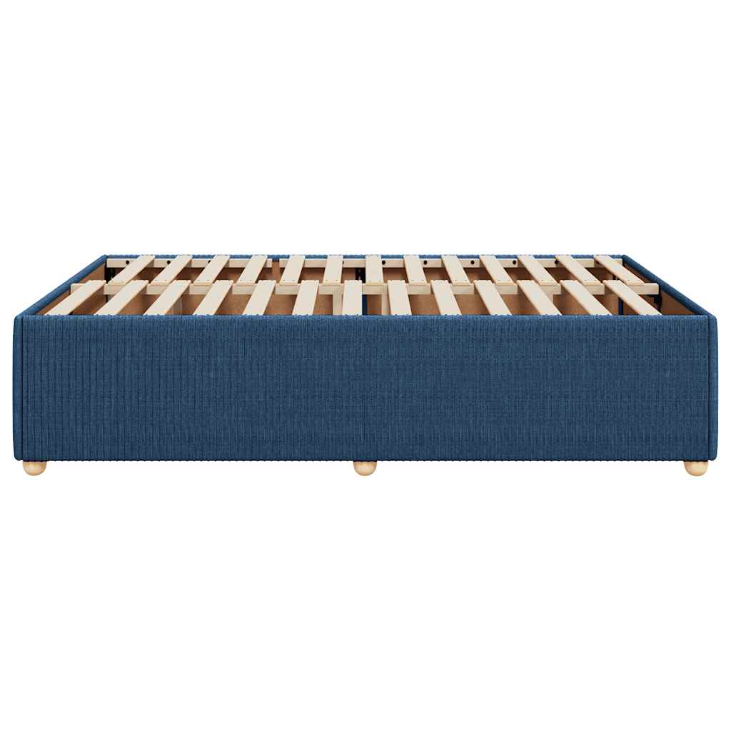 Cadre de lit sans matelas bleu 140x200 cm tissu - XIOS