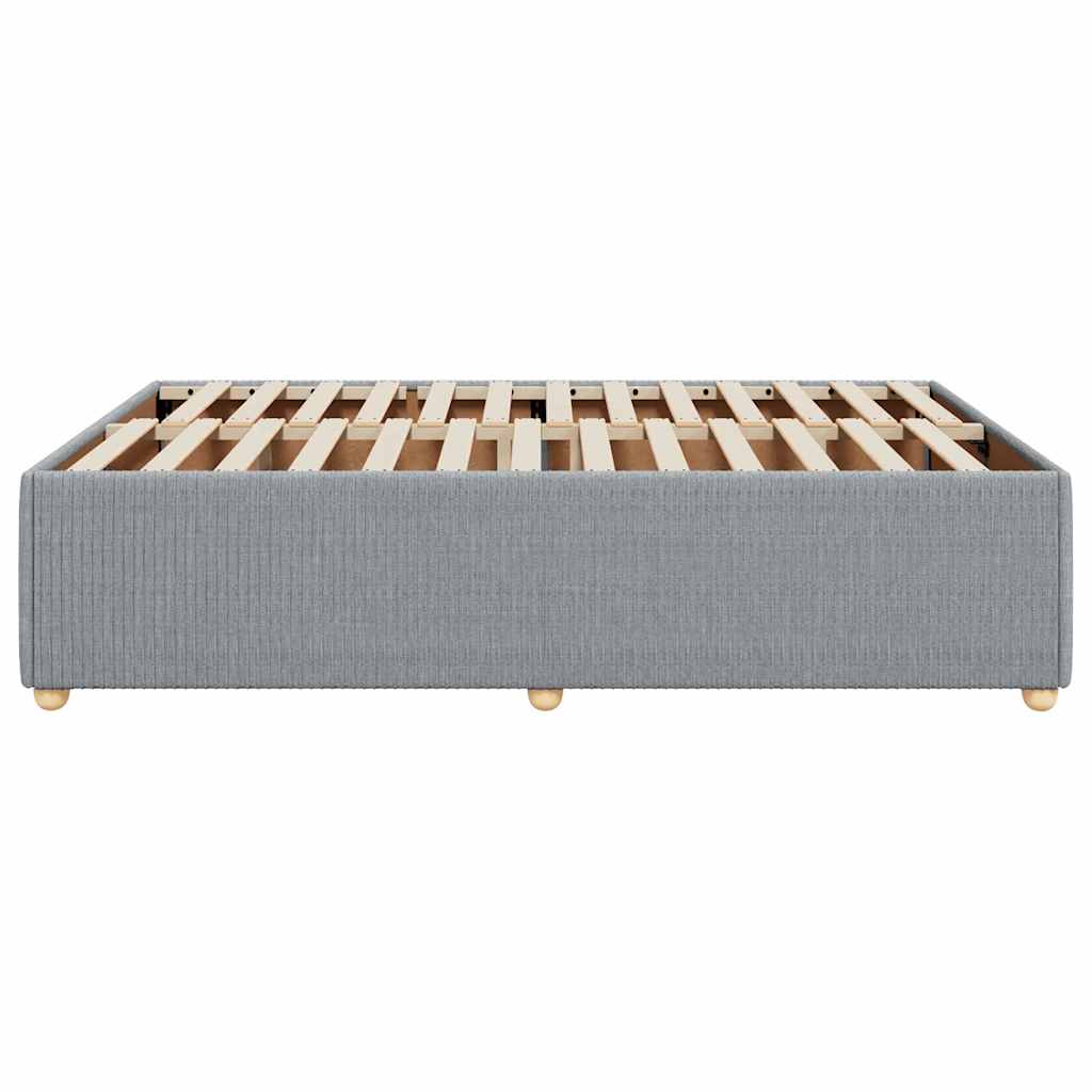 Cadre de lit sans matelas gris clair 160x200 cm tissu - XIOS