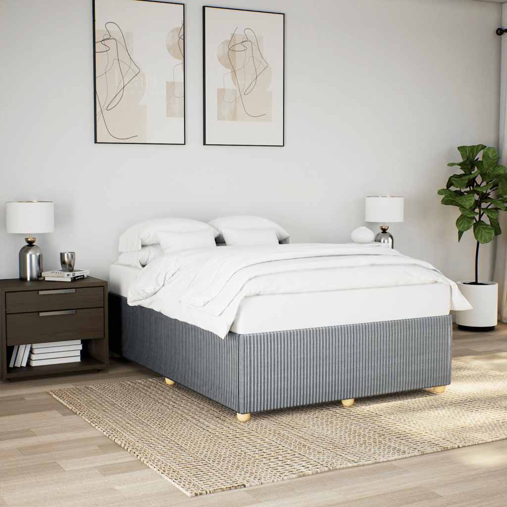 Cadre de lit sans matelas gris clair 160x200 cm tissu - XIOS