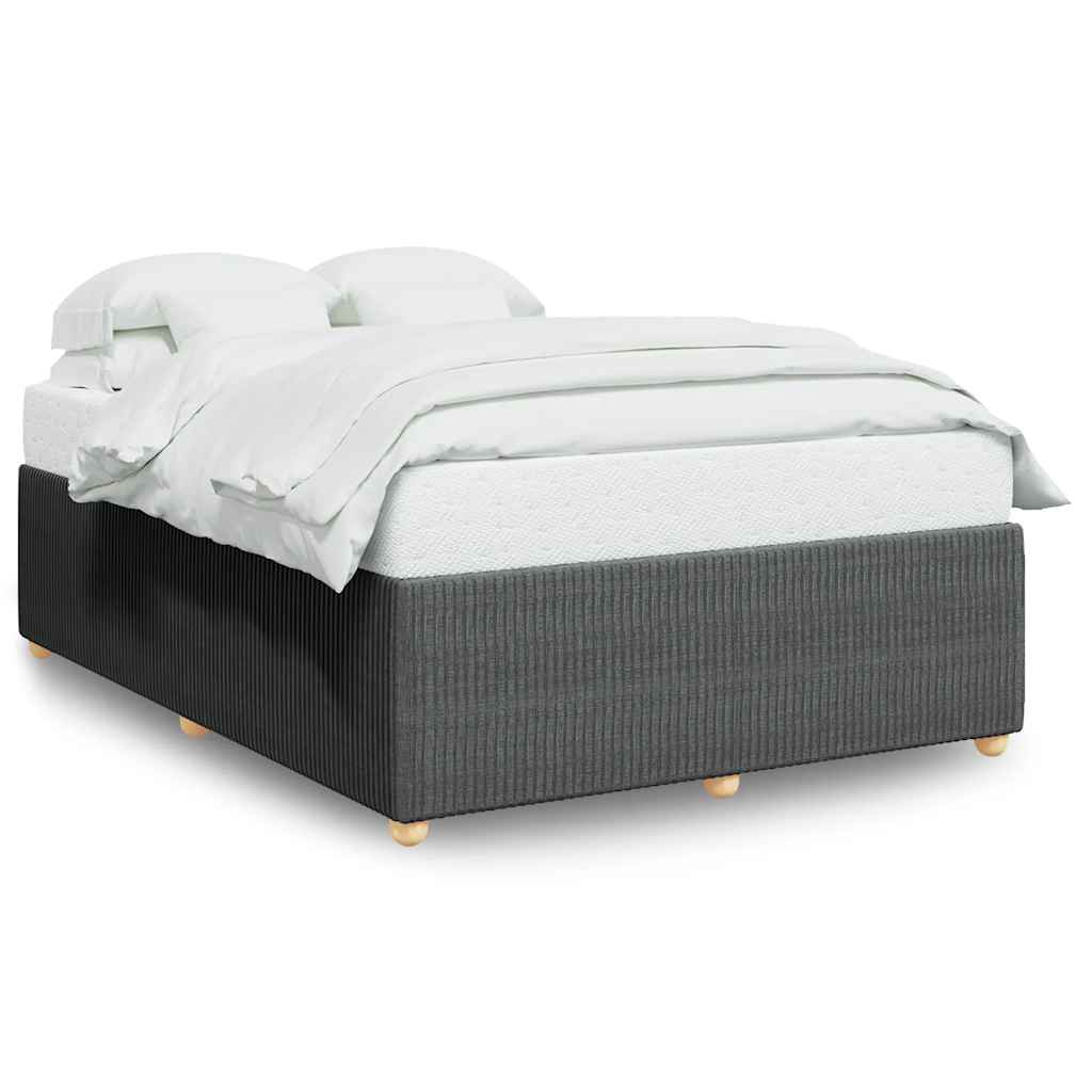 Cadre de lit sans matelas gris foncé 160x200 cm tissu - XIOS