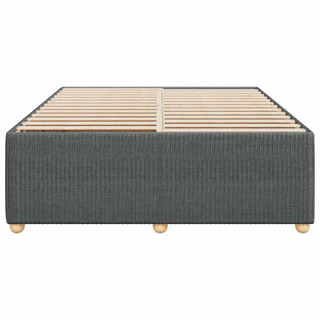Cadre de lit sans matelas gris foncé 160x200 cm tissu - XIOS