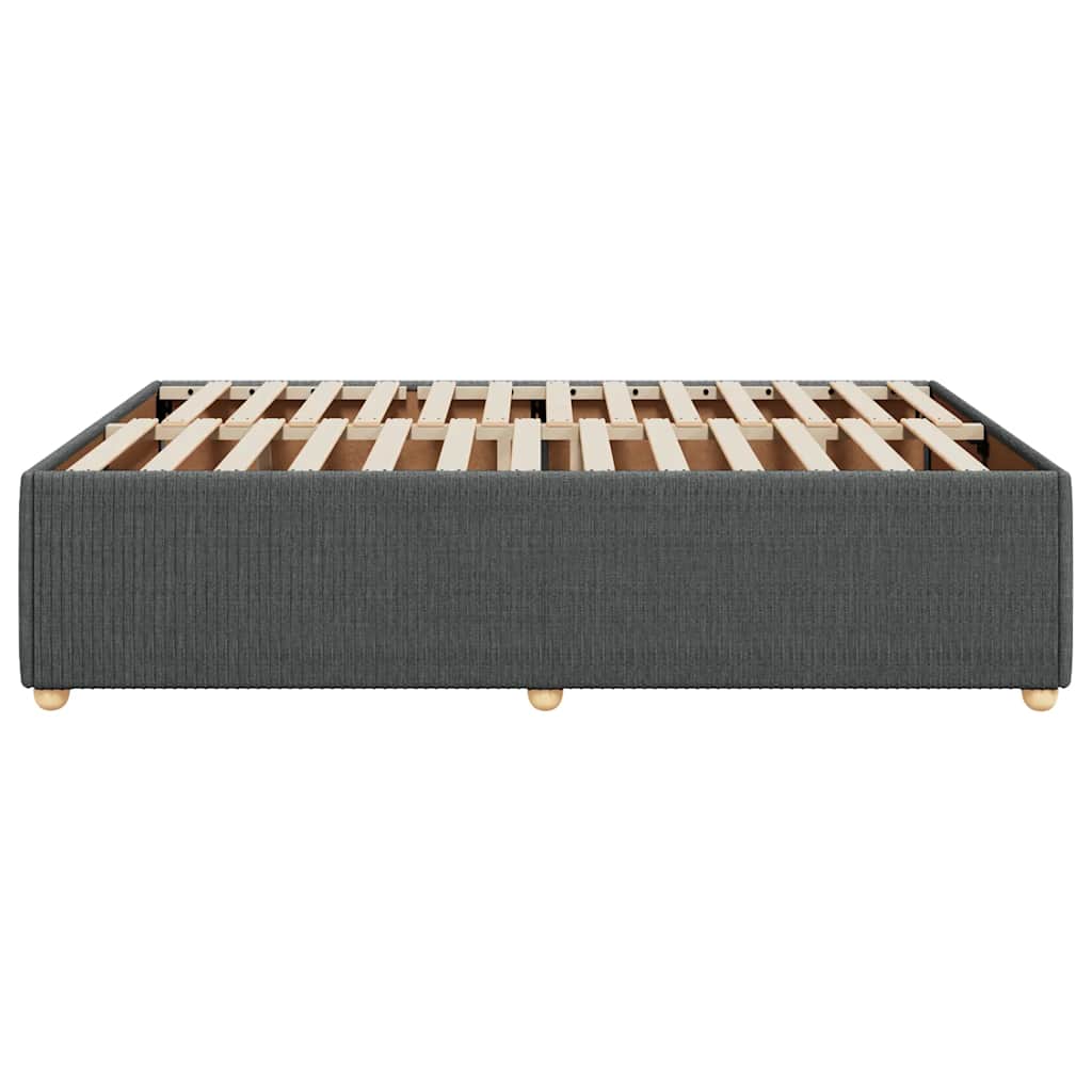 Cadre de lit sans matelas gris foncé 160x200 cm tissu - XIOS