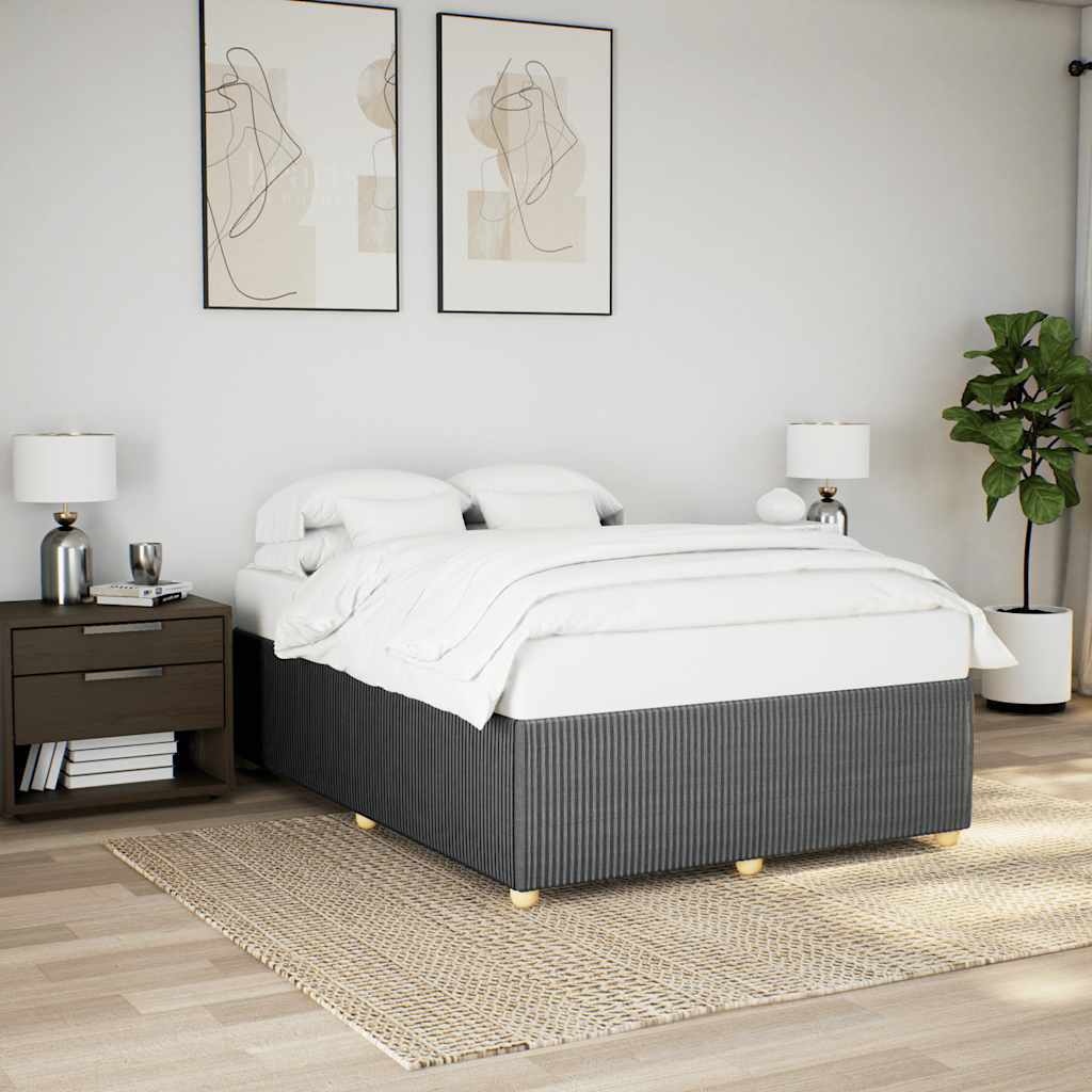 Cadre de lit sans matelas gris foncé 160x200 cm tissu - XIOS