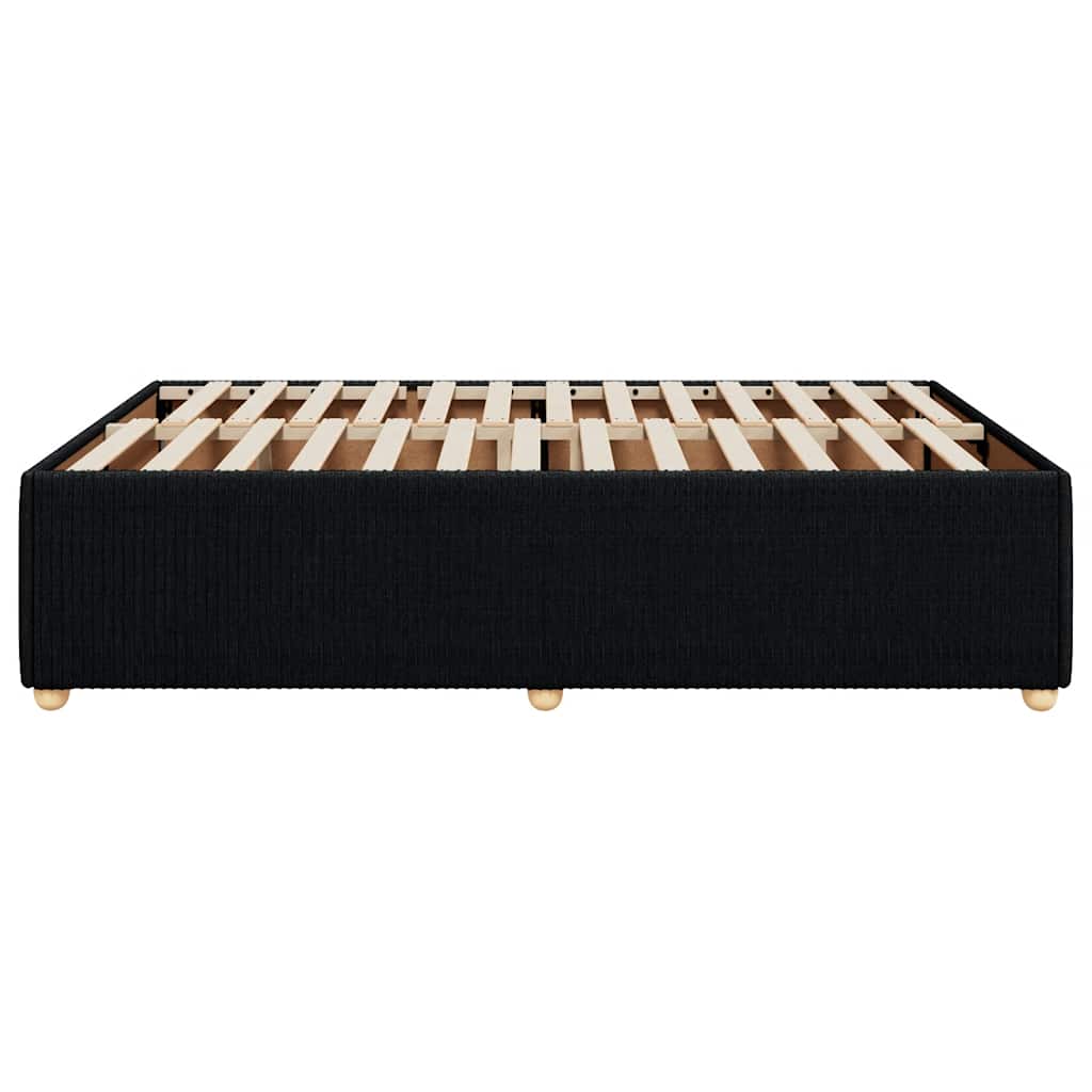 Cadre de lit sans matelas noir 160x200 cm tissu - XIOS
