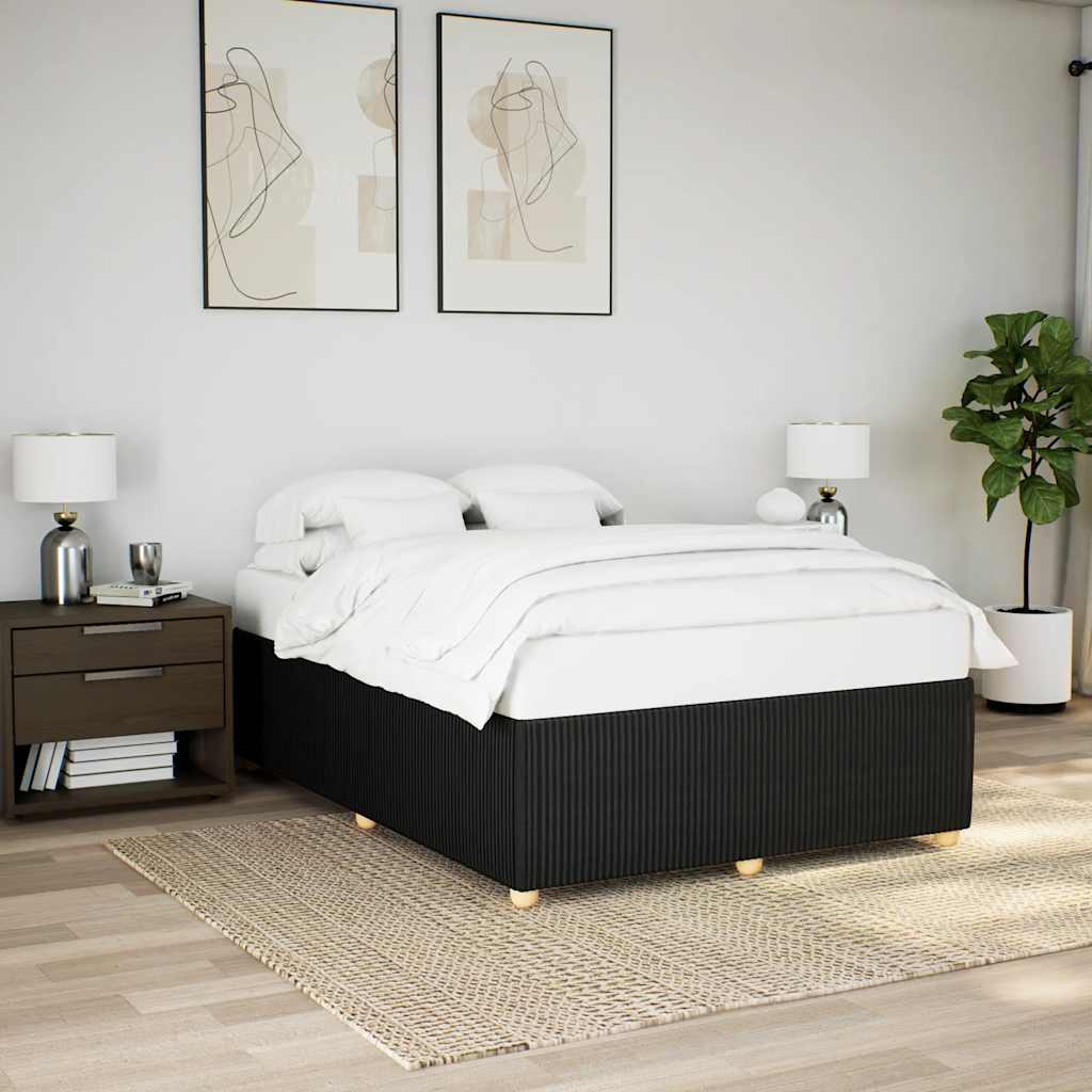 Cadre de lit sans matelas noir 160x200 cm tissu - XIOS
