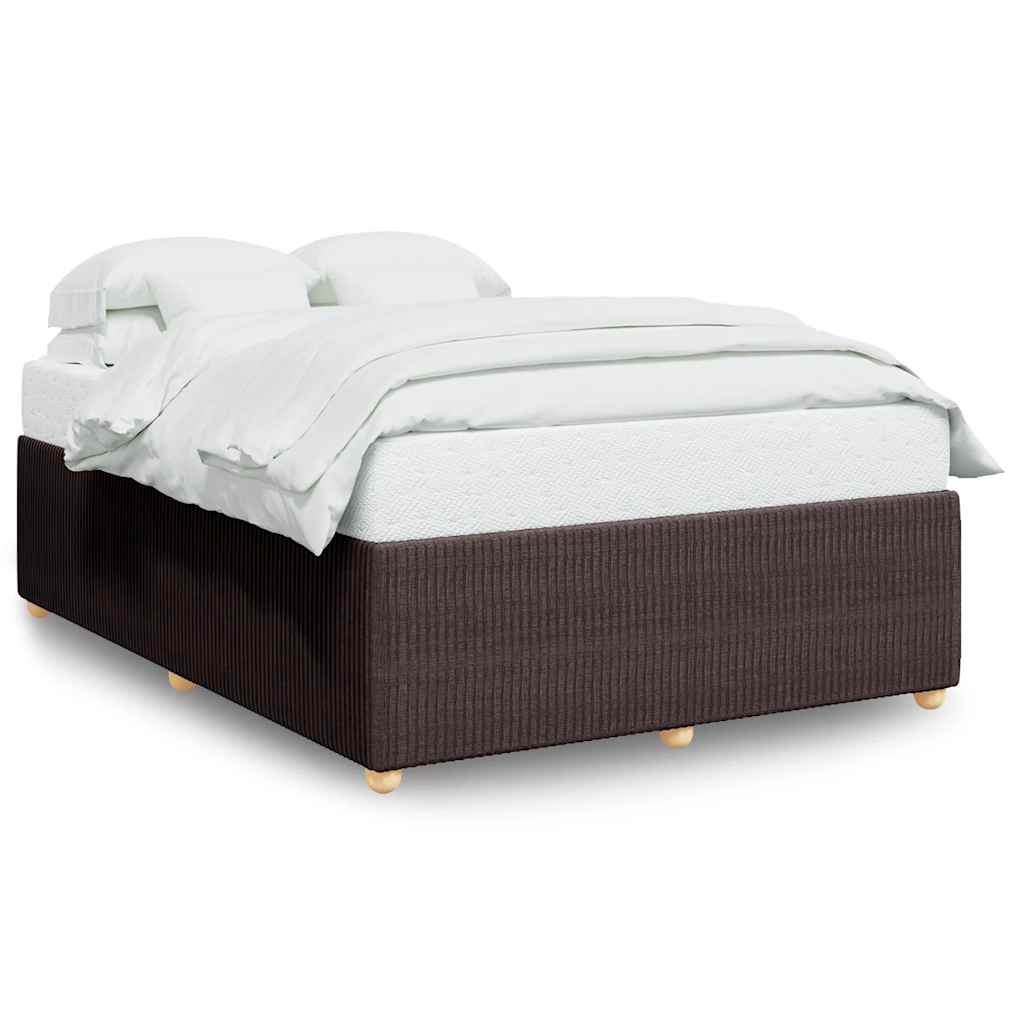 Cadre de lit sans matelas marron foncé 160x200 cm tissu - XIOS
