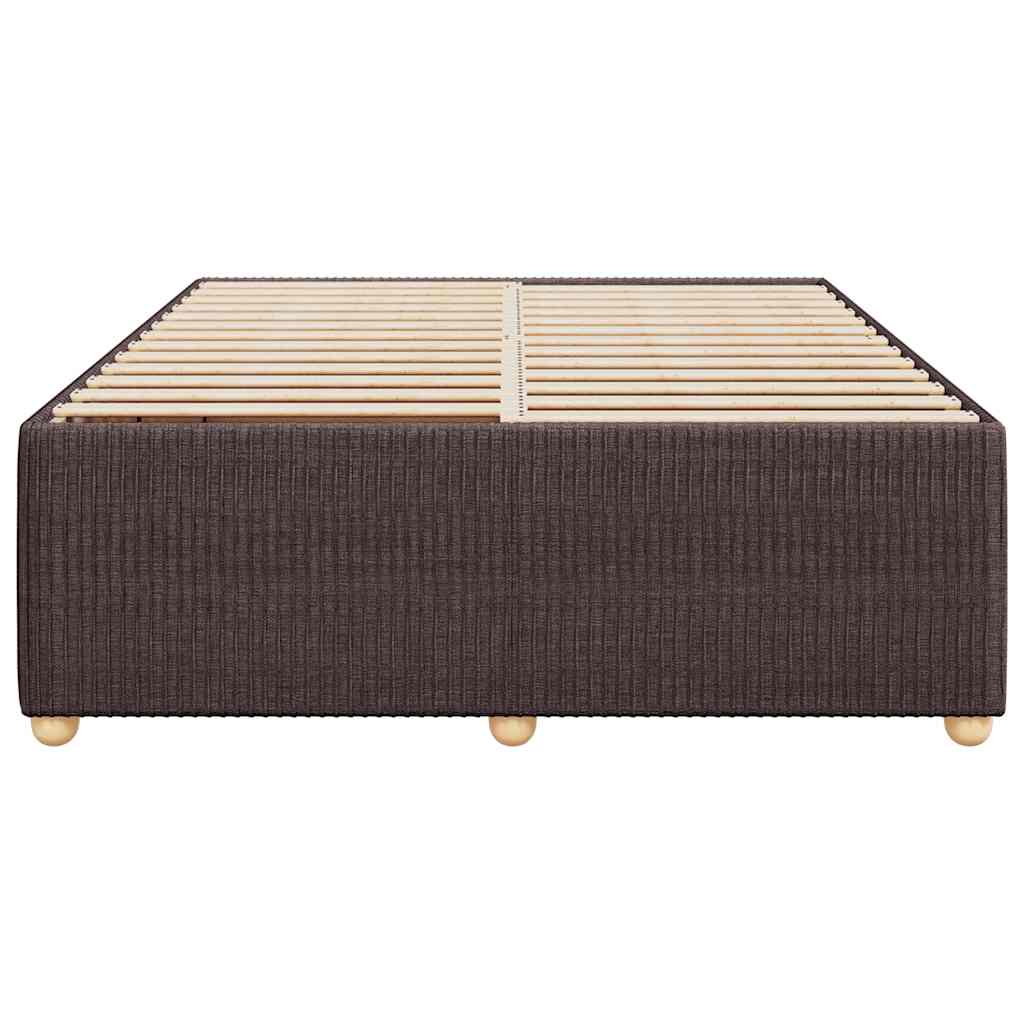 Cadre de lit sans matelas marron foncé 160x200 cm tissu - XIOS