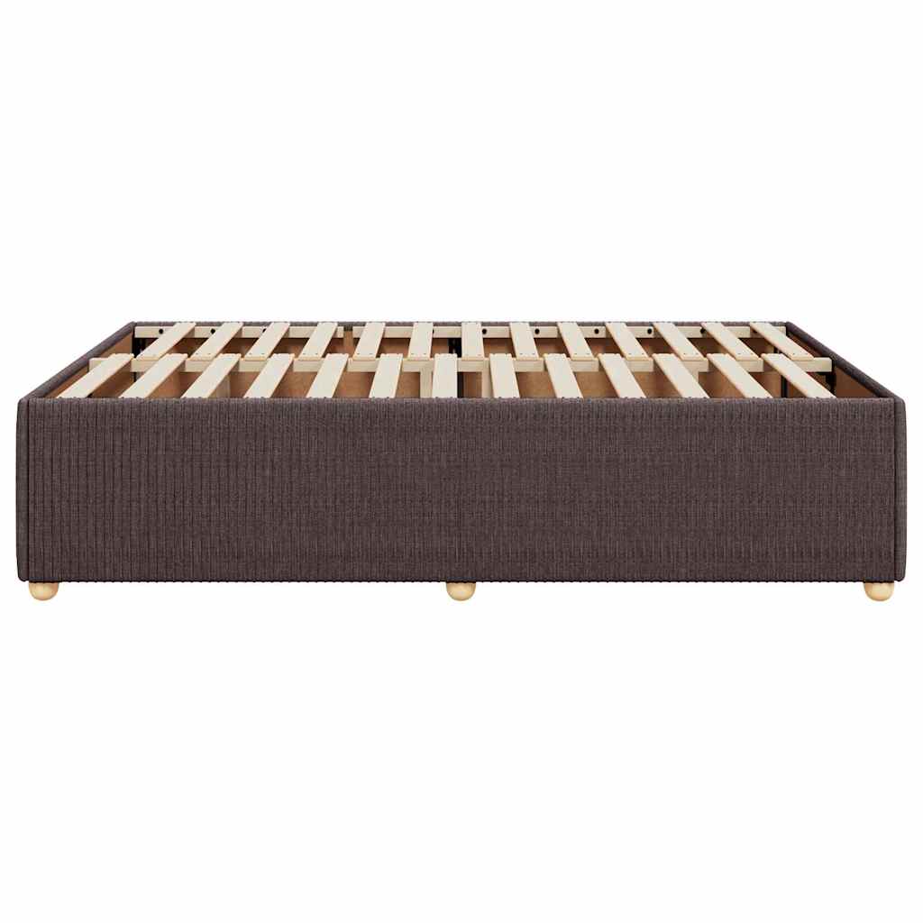 Cadre de lit sans matelas marron foncé 160x200 cm tissu - XIOS