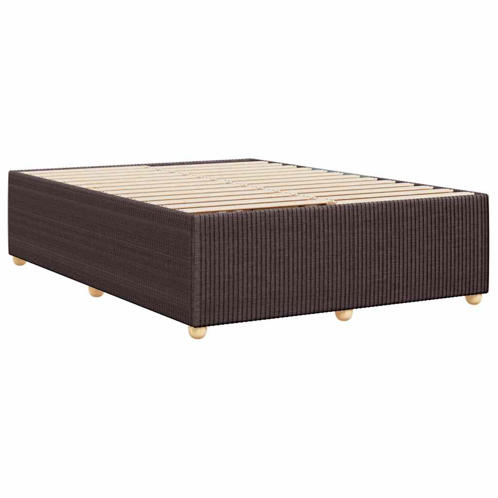 Cadre de lit sans matelas marron foncé 160x200 cm tissu - XIOS