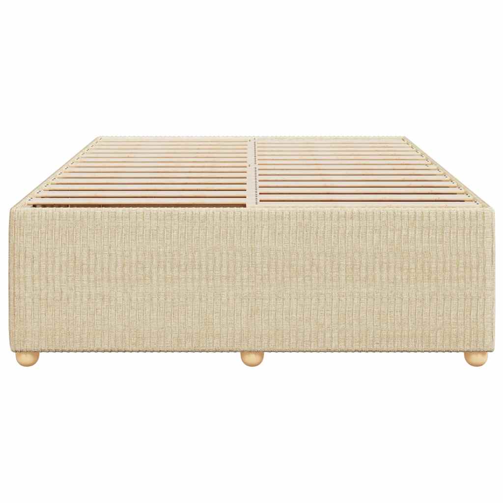 Cadre de lit sans matelas crème 160x200 cm tissu - XIOS