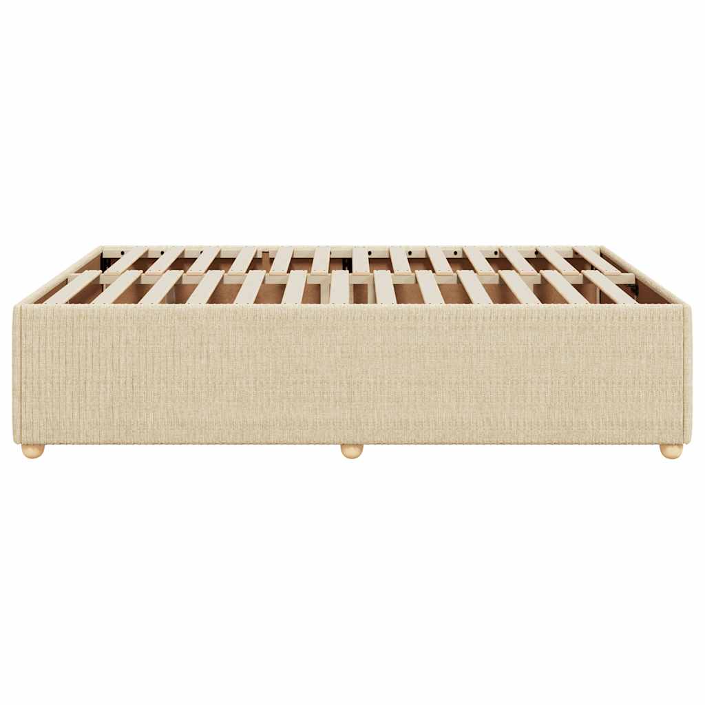 Cadre de lit sans matelas crème 160x200 cm tissu - XIOS