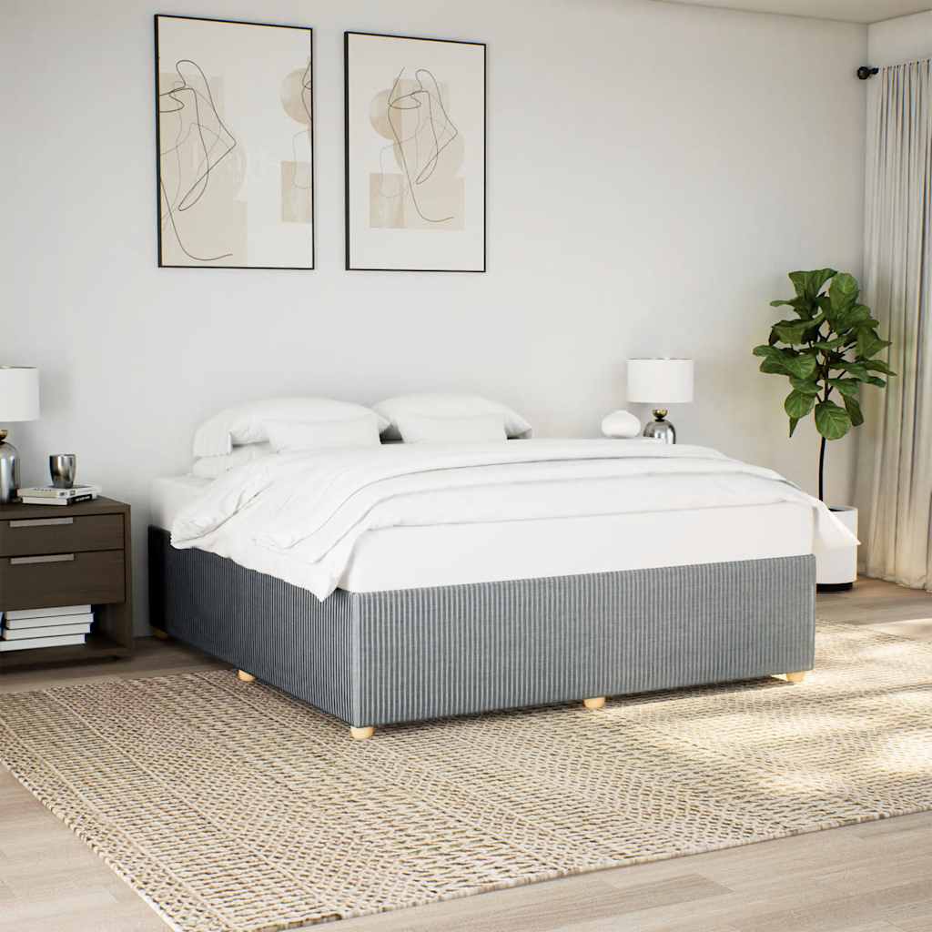 Cadre de lit sans matelas gris clair 180x200 cm tissu - XIOS