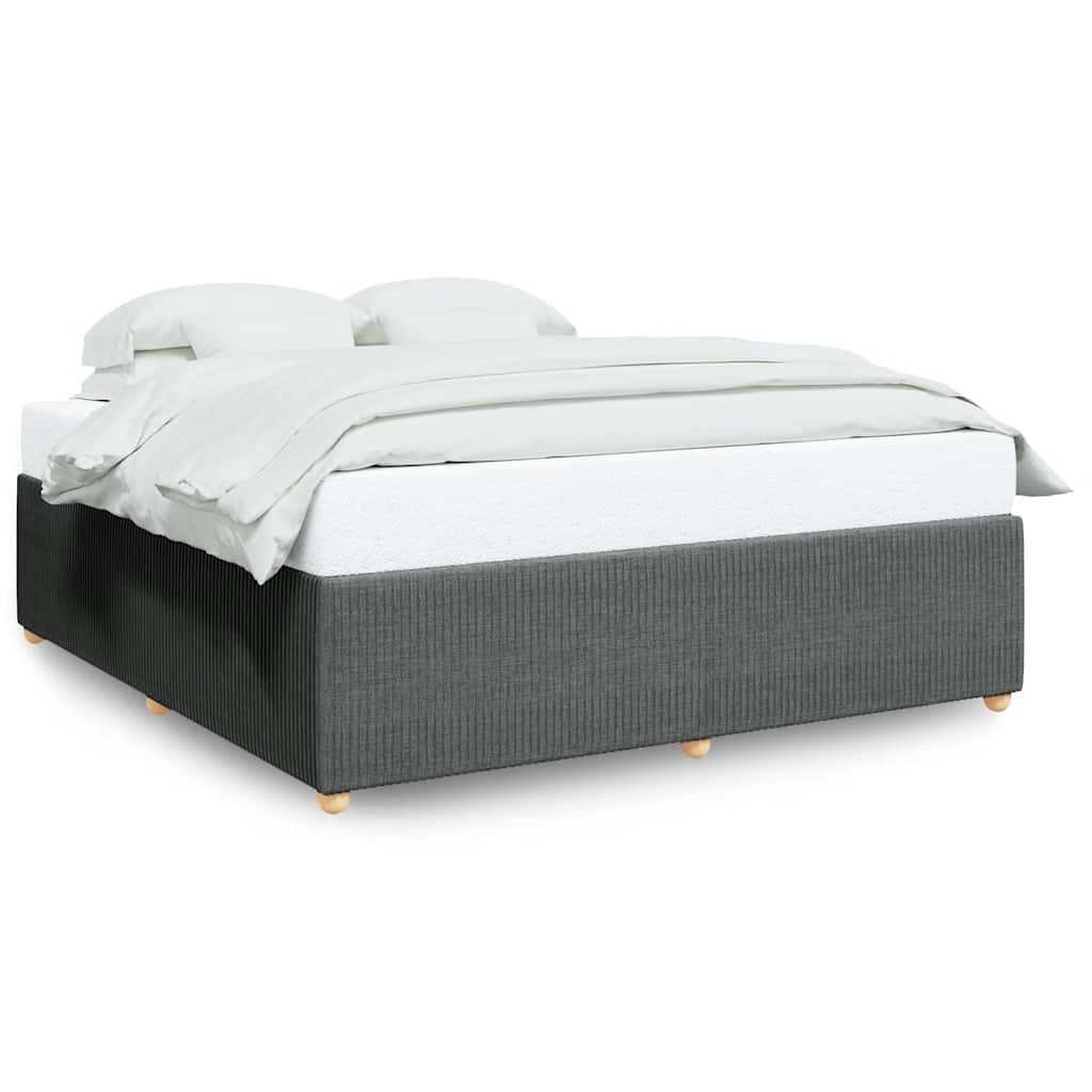 Cadre de lit sans matelas gris foncé 180x200 cm tissu - XIOS