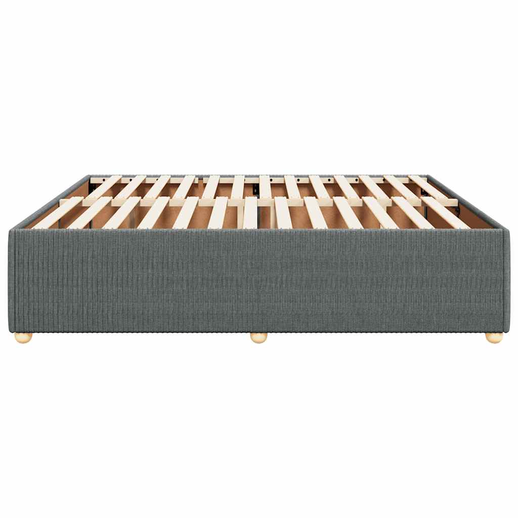 Cadre de lit sans matelas gris foncé 180x200 cm tissu - XIOS