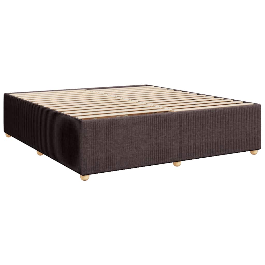Cadre de lit sans matelas marron foncé 180x200 cm tissu - XIOS