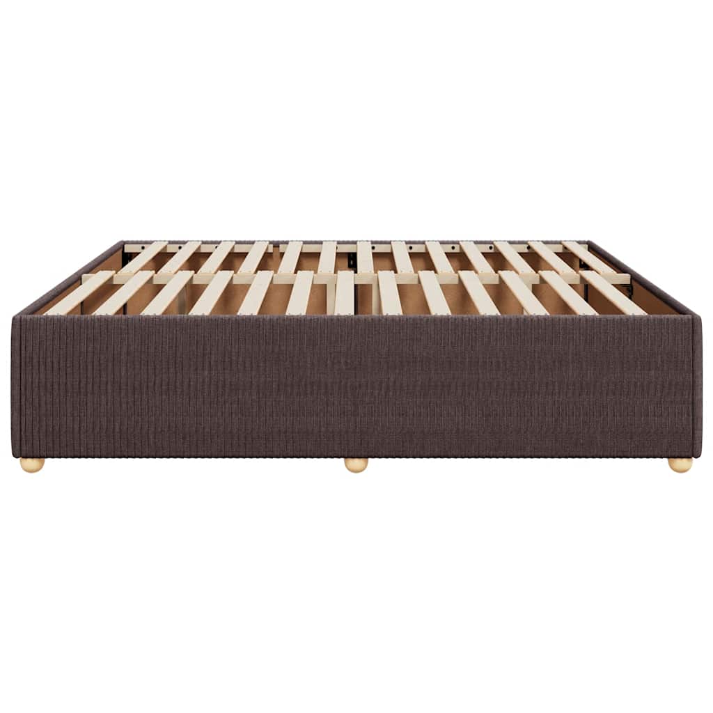 Cadre de lit sans matelas marron foncé 180x200 cm tissu - XIOS