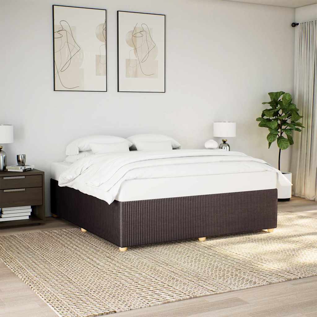 Cadre de lit sans matelas marron foncé 180x200 cm tissu - XIOS