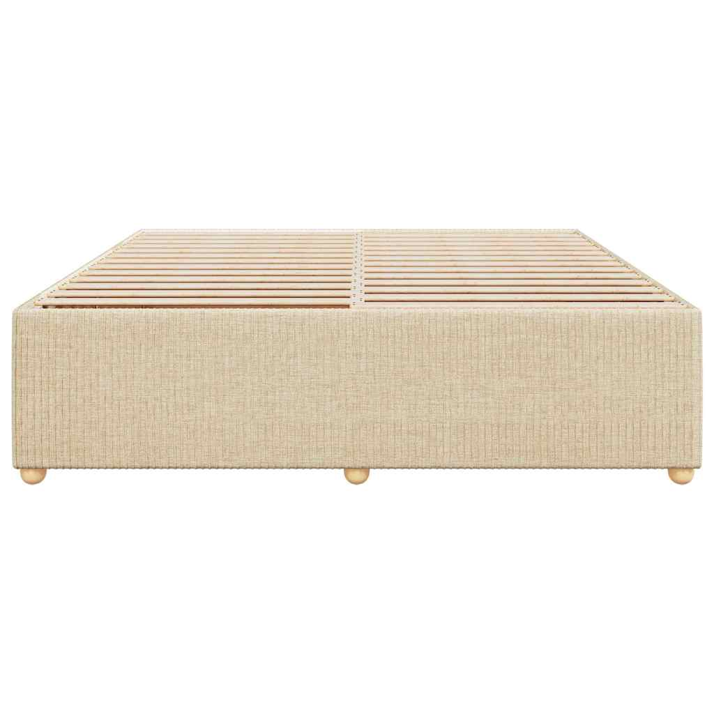 Cadre de lit sans matelas crème 180x200 cm tissu - XIOS