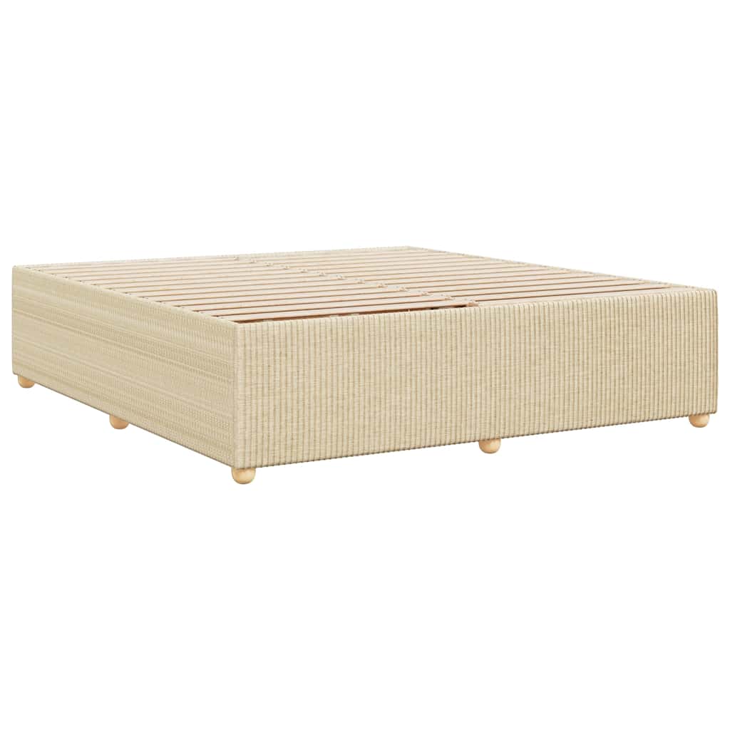 Cadre de lit sans matelas crème 180x200 cm tissu - XIOS