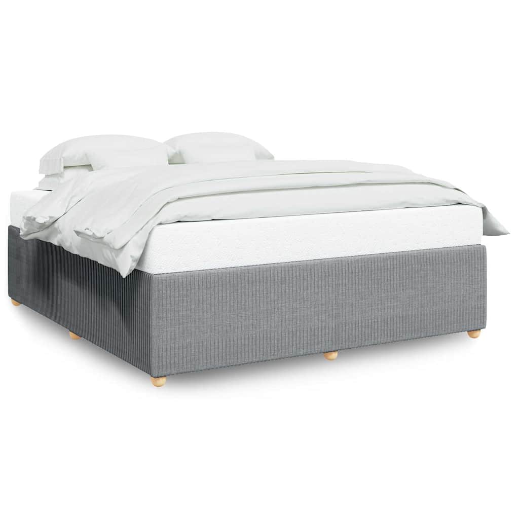 Cadre de lit sans matelas gris clair 200x200 cm tissu - XIOS