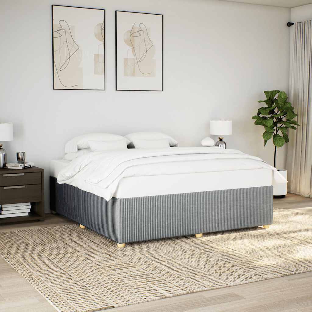 Cadre de lit sans matelas gris clair 200x200 cm tissu - XIOS