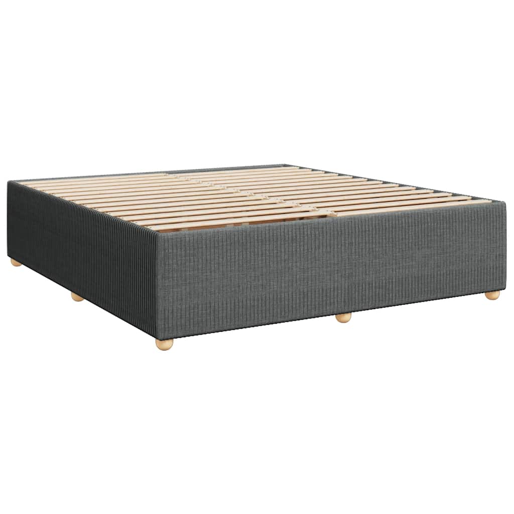 Cadre de lit sans matelas gris foncé 200x200 cm tissu - XIOS