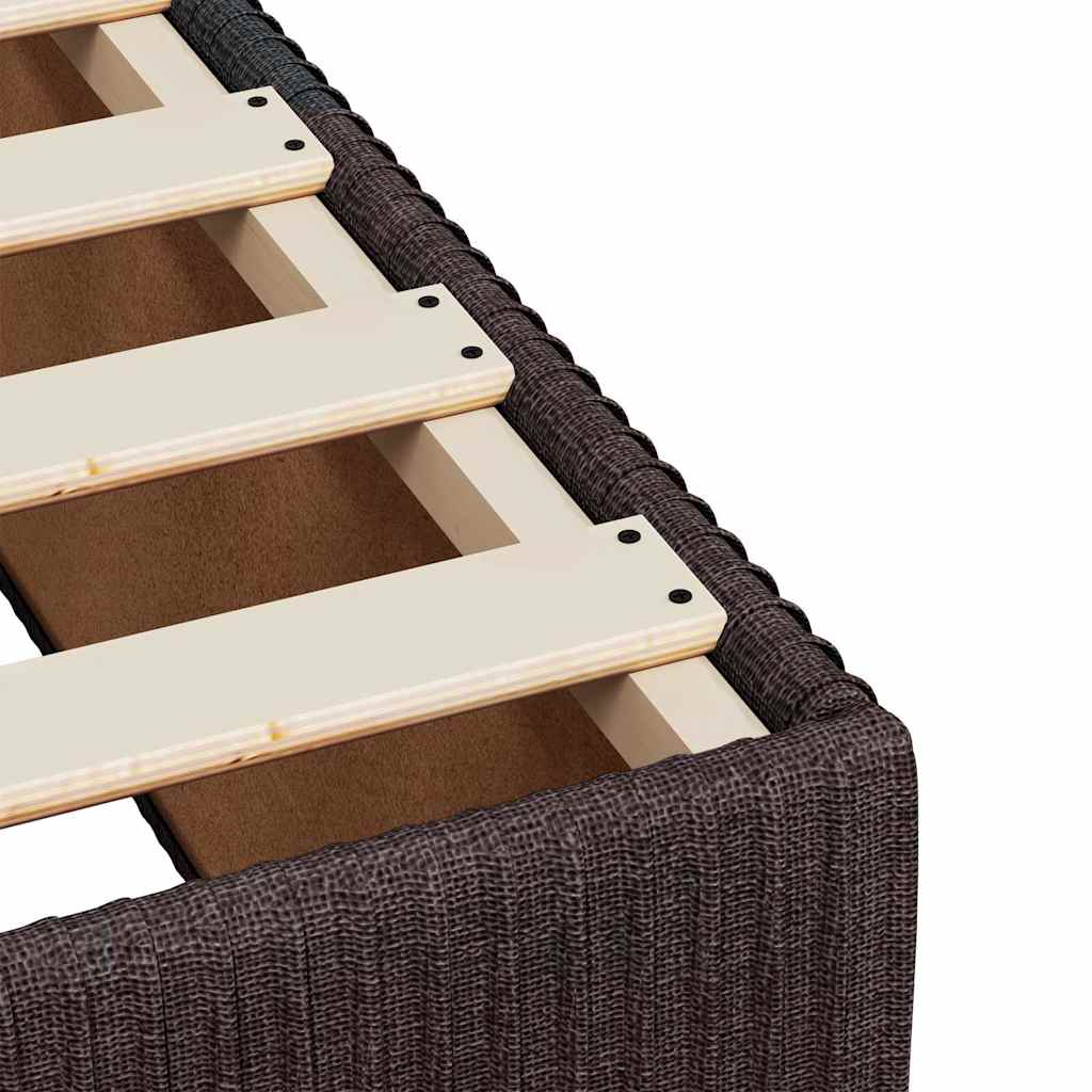 Cadre de lit sans matelas marron foncé 200x200 cm tissu - XIOS