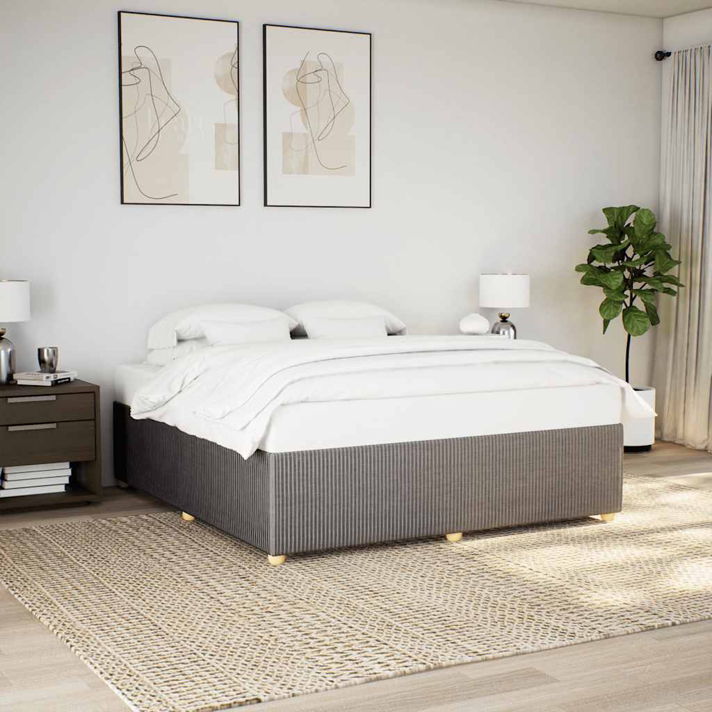 Cadre de lit sans matelas taupe 200x200 cm tissu - XIOS