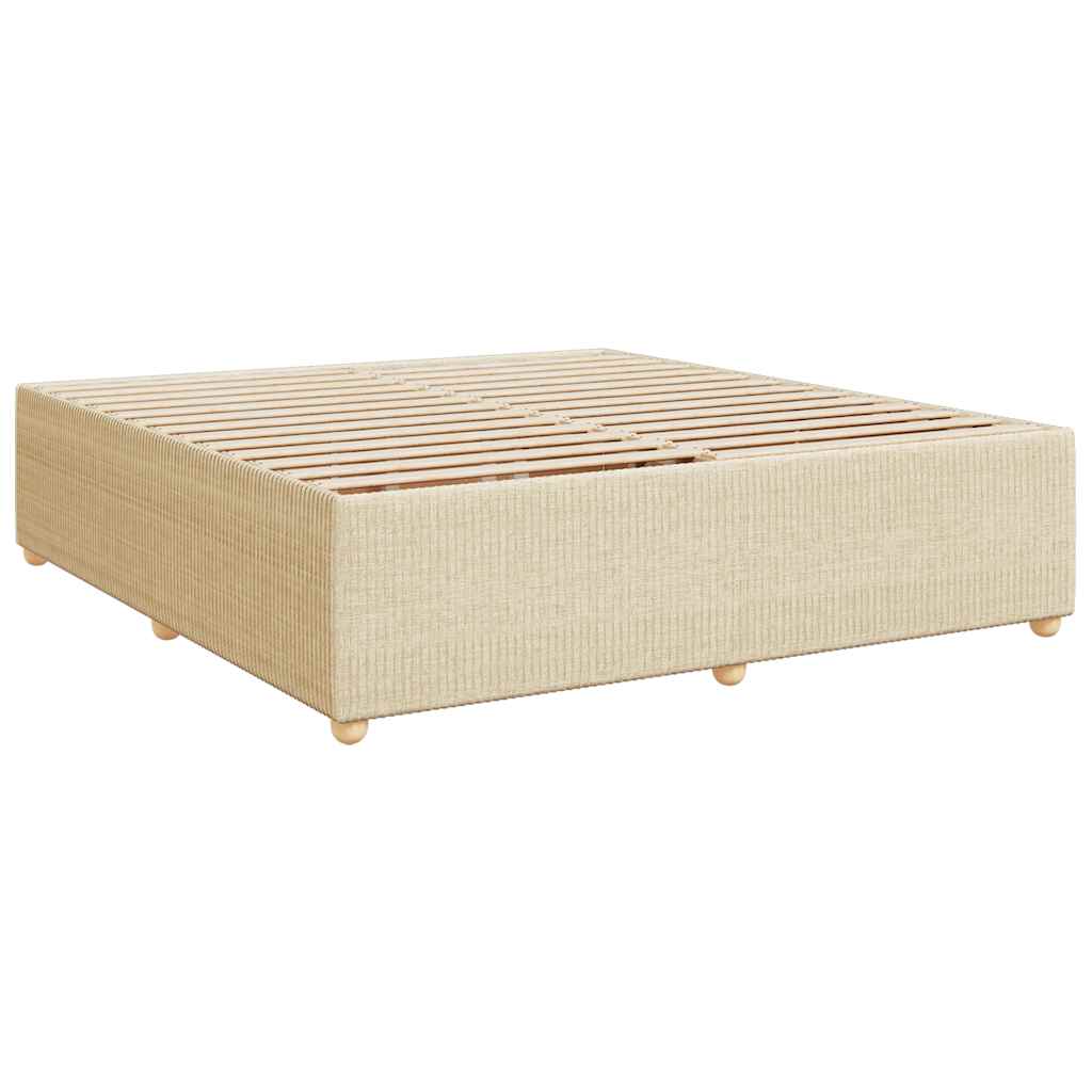 Cadre de lit sans matelas crème 200x200 cm tissu - XIOS