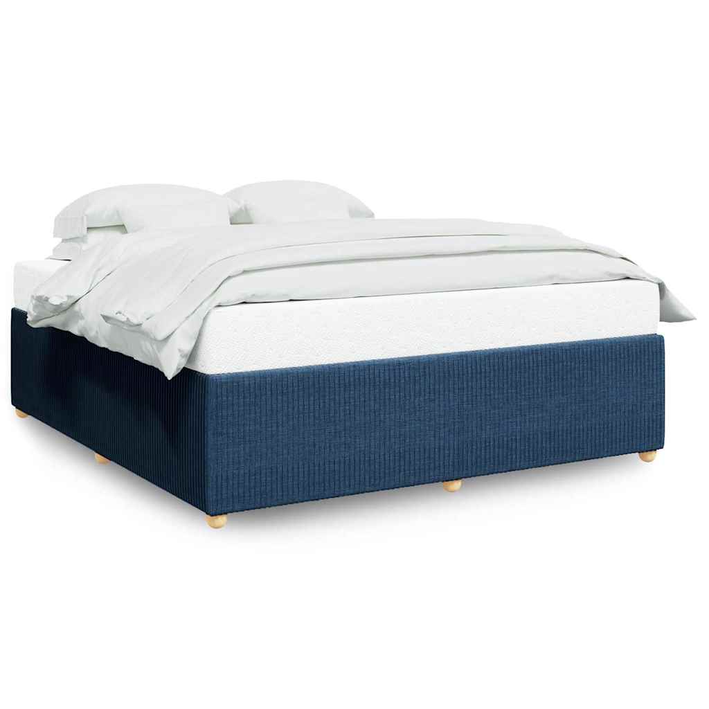 Cadre de lit sans matelas bleu 200x200 cm tissu - XIOS