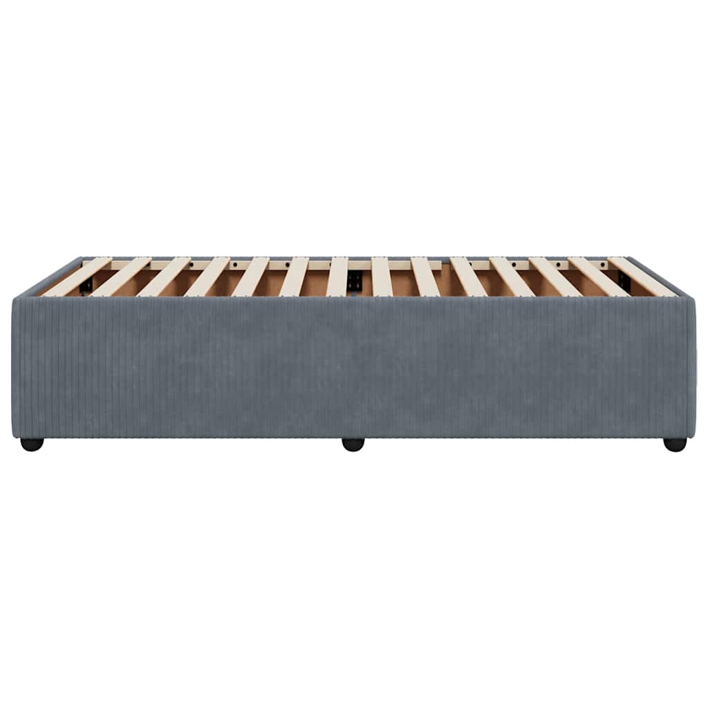 Cadre de lit sans matelas gris foncé 80x200 cm velours - XIOS