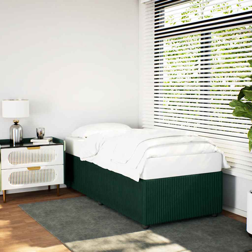 Cadre de lit sans matelas vert foncé 80x200 cm velours