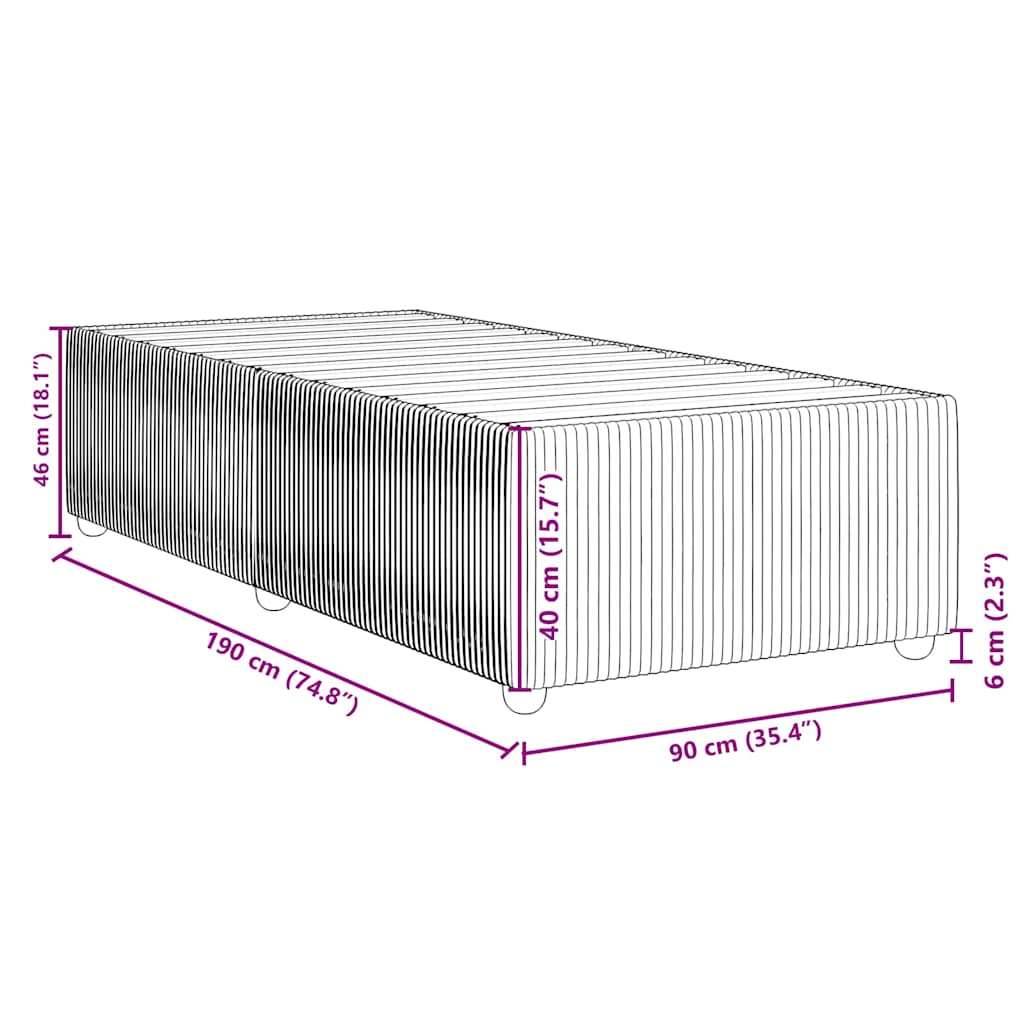 Cadre de lit sans matelas gris clair 90x190 cm velours - XIOS