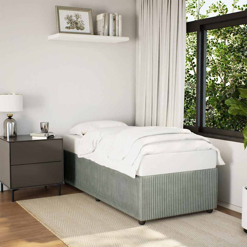 Cadre de lit sans matelas gris clair 90x190 cm velours - XIOS