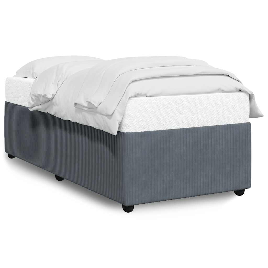 Cadre de lit sans matelas gris foncé 90x190 cm velours - XIOS