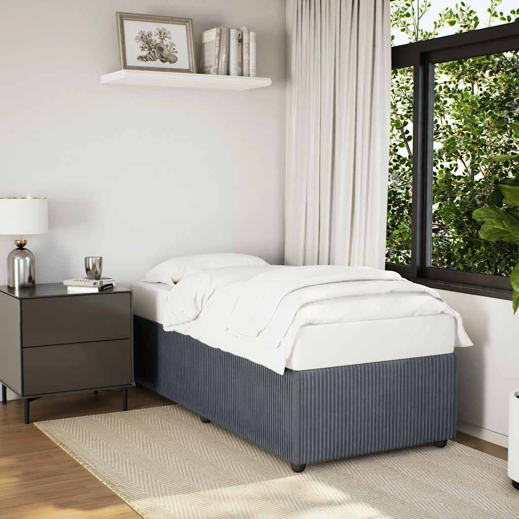 Cadre de lit sans matelas gris foncé 90x190 cm velours - XIOS