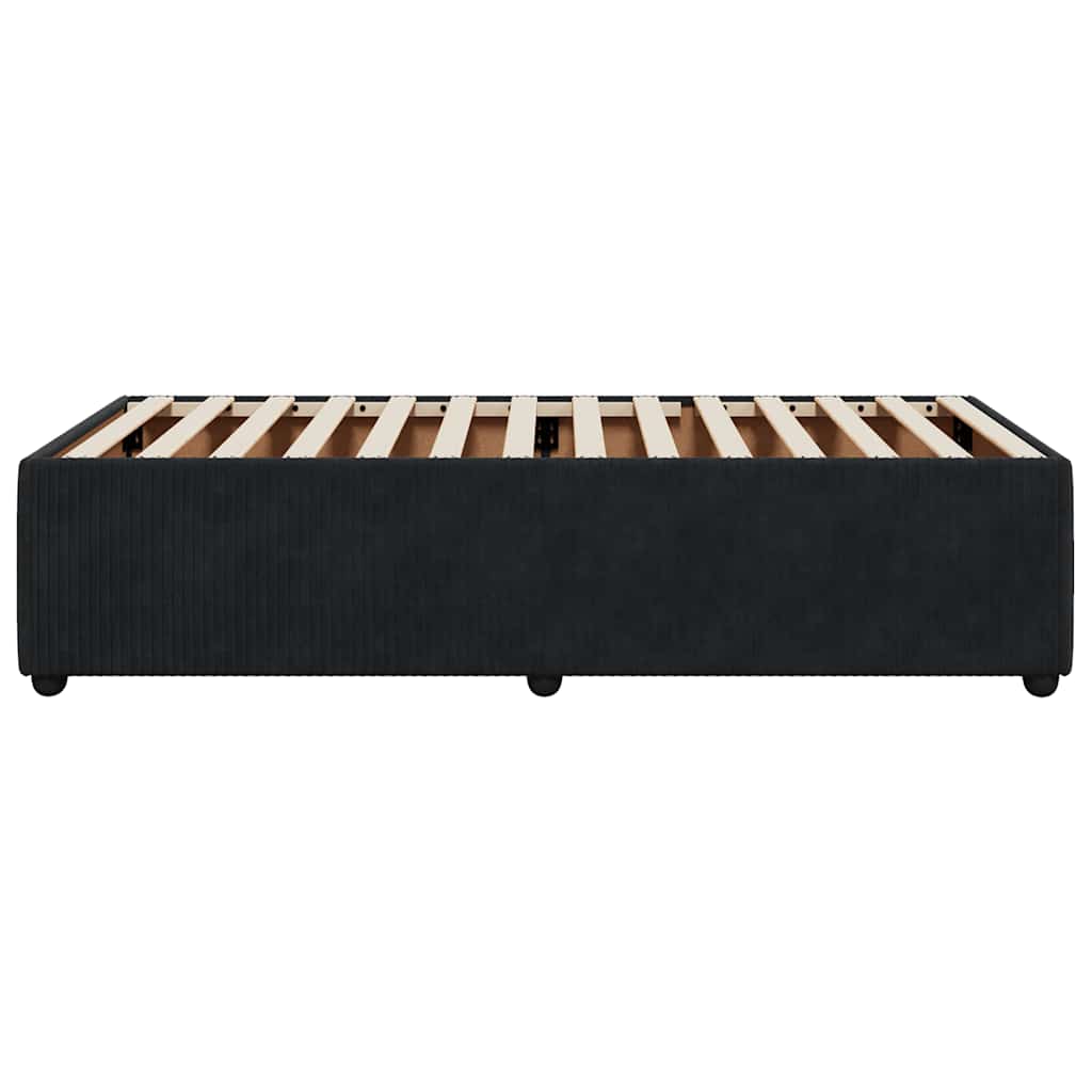 Cadre de lit sans matelas noir 90x190 cm velours - XIOS
