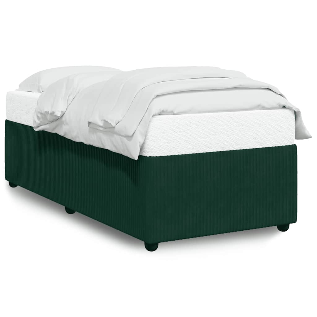Cadre de lit sans matelas vert foncé 90x190 cm velours - XIOS