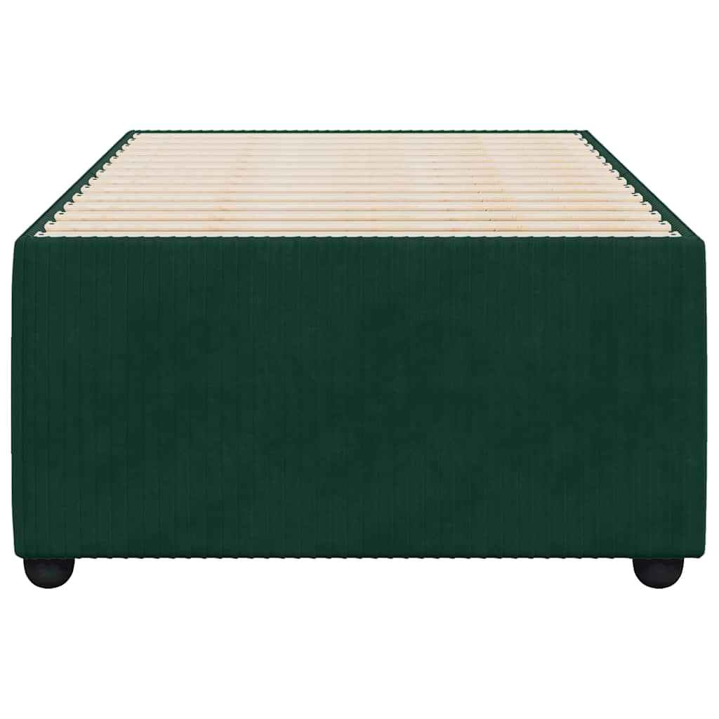 Cadre de lit sans matelas vert foncé 90x190 cm velours - XIOS