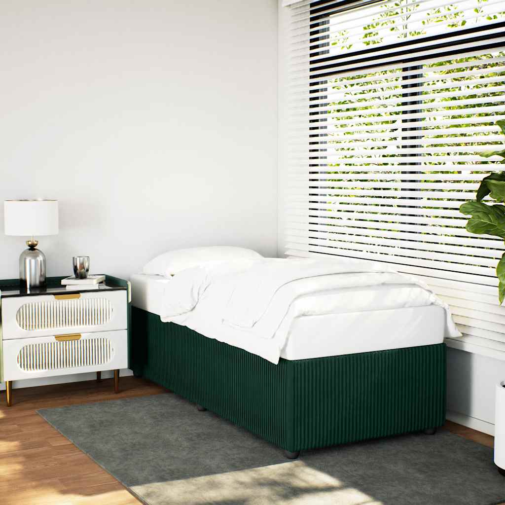 Cadre de lit sans matelas vert foncé 90x190 cm velours - XIOS