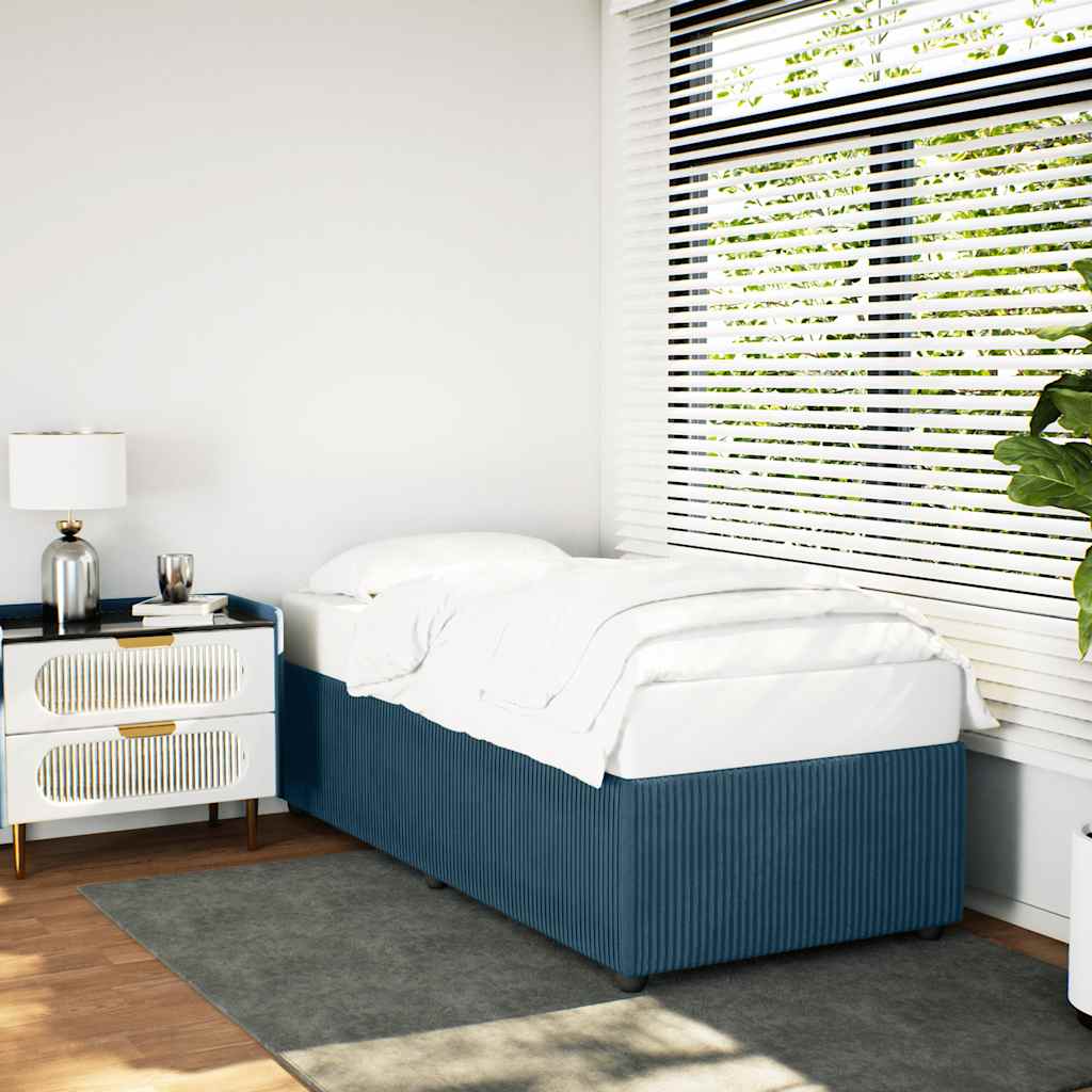 Cadre de lit sans matelas bleu 90x190 cm velours - XIOS