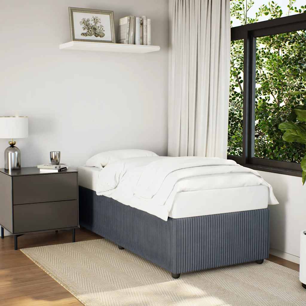 Cadre de lit sans matelas gris foncé 90x200 cm velours - XIOS