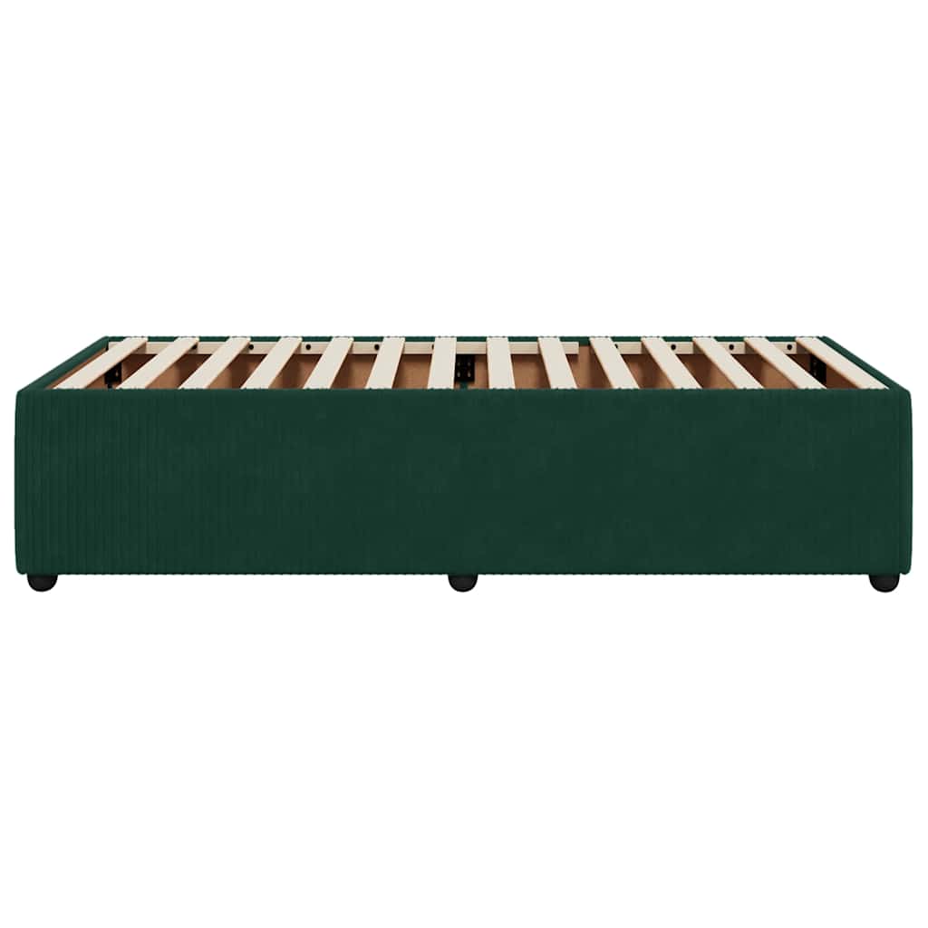 Cadre de lit sans matelas vert foncé 90x200 cm velours - XIOS