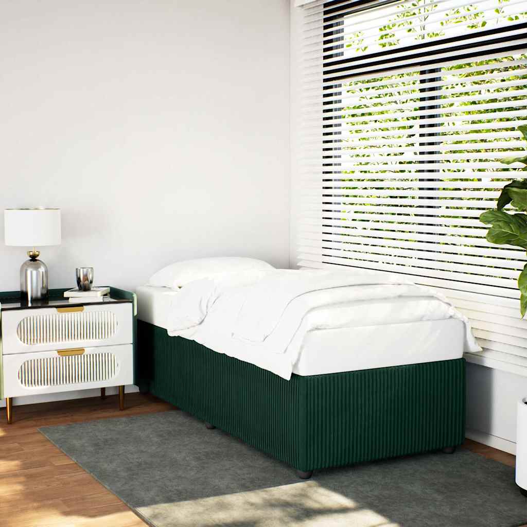 Cadre de lit sans matelas vert foncé 90x200 cm velours - XIOS